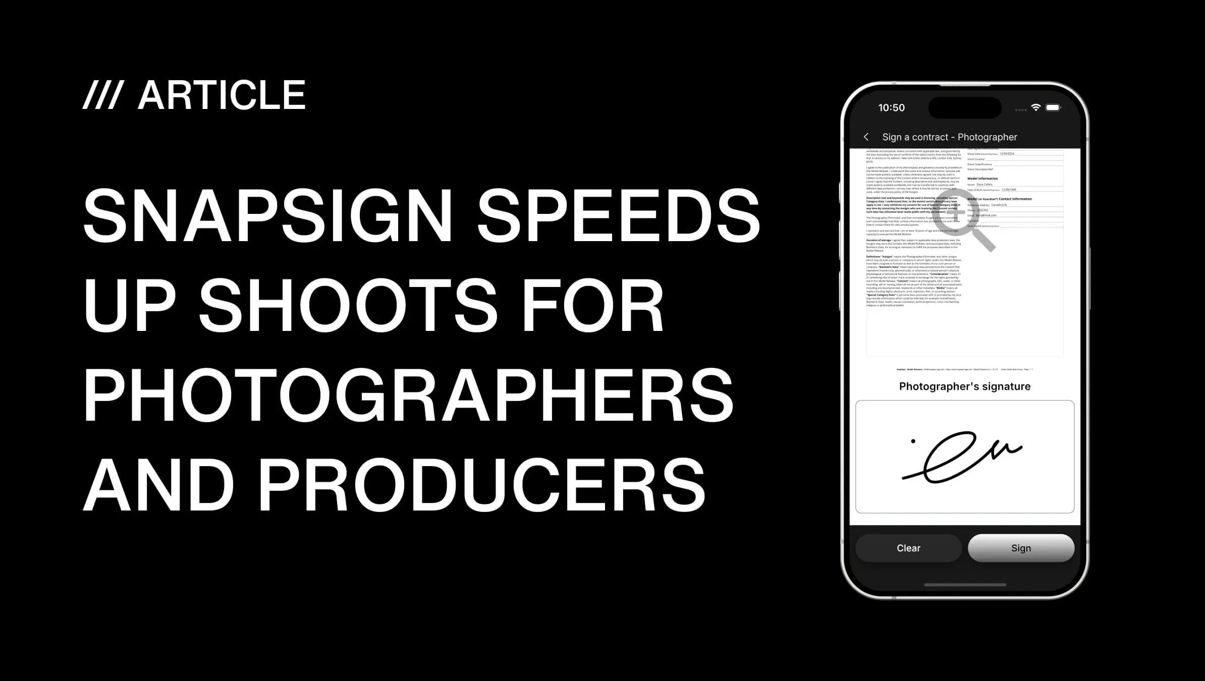 SnapSign Speeds Up Shoots for Photographers and Producers